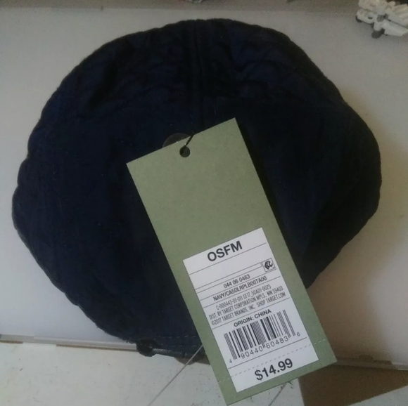 Goodfellow Quilted Hat Cap Baseball Adjustable Navy Blue Winter New With Tag - Picture 6 of 12